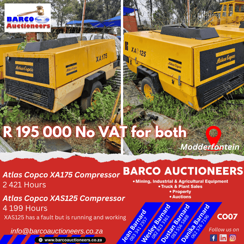 CO07_Atlas Copco XA175 and Atlas Copco XAS125 Compressor Parcel