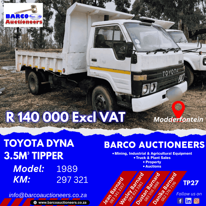 TP27_Toyota Dyna 3.5m³ Tipper 1989 model