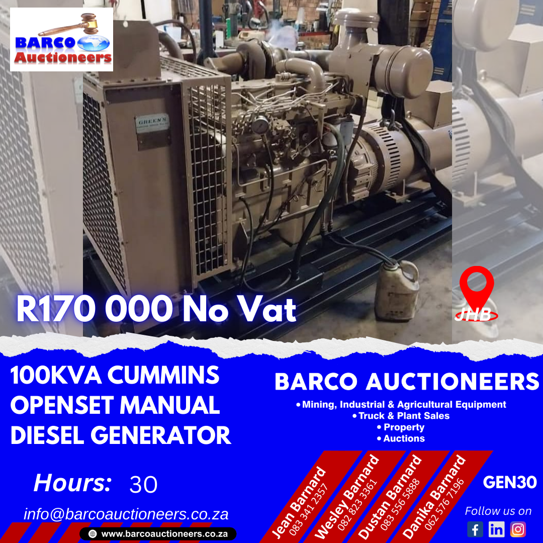 GEN30_100kva Cummins openset manual diesel generator