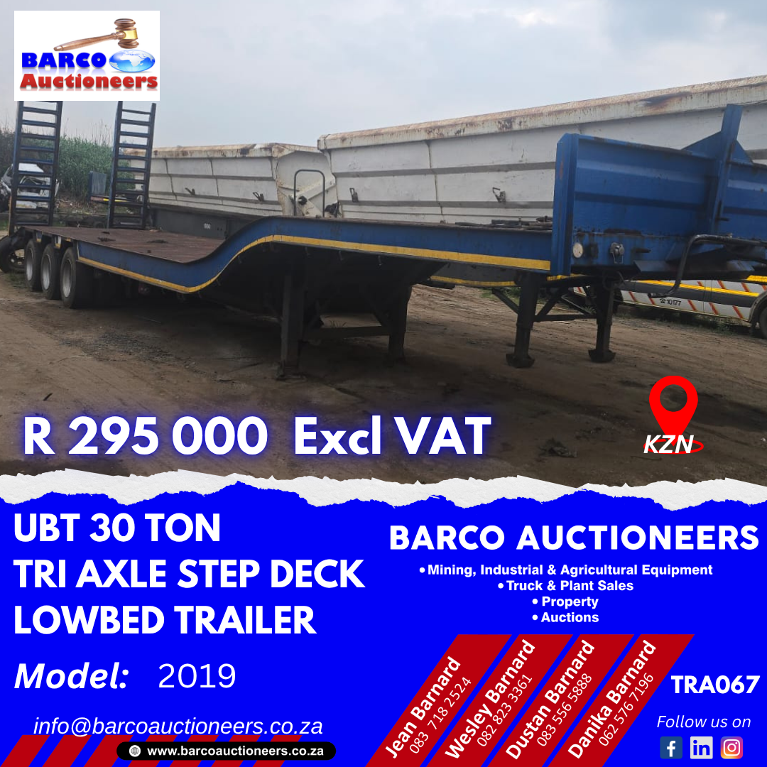 TRA067_UBT 30 ton Tri axle step deck lowbed trailer 2019 model