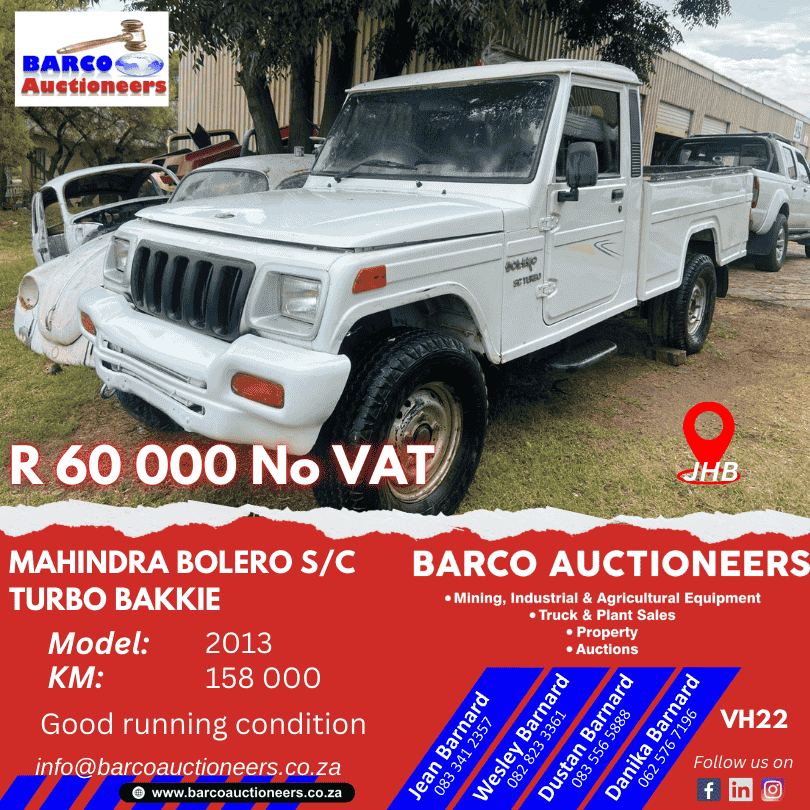 VH22_Mahindra Bolero SC Turbo Bakkie 2013 model