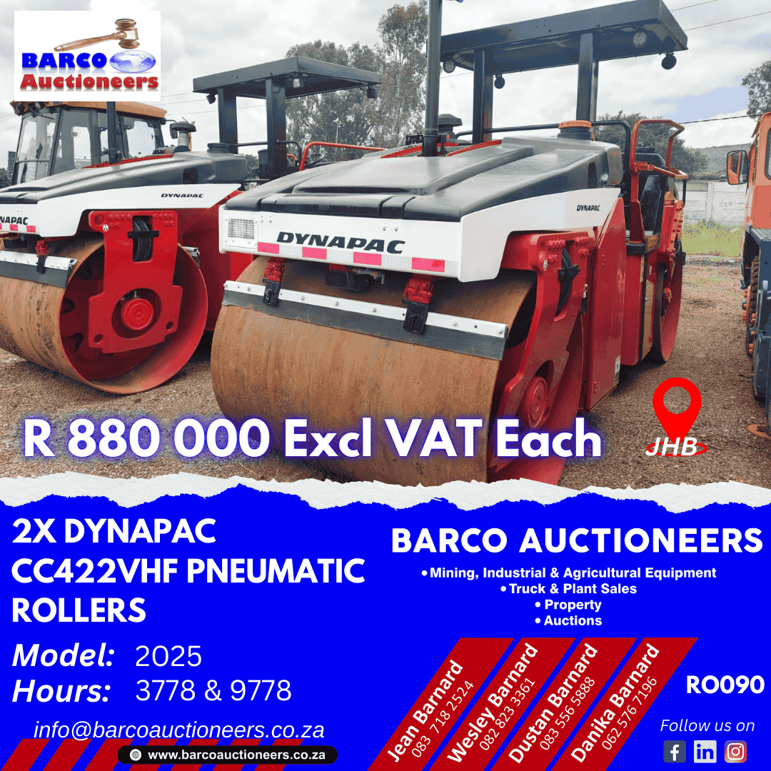 RO090 2x Dynapac CC422VHF Pneumatic Rollers