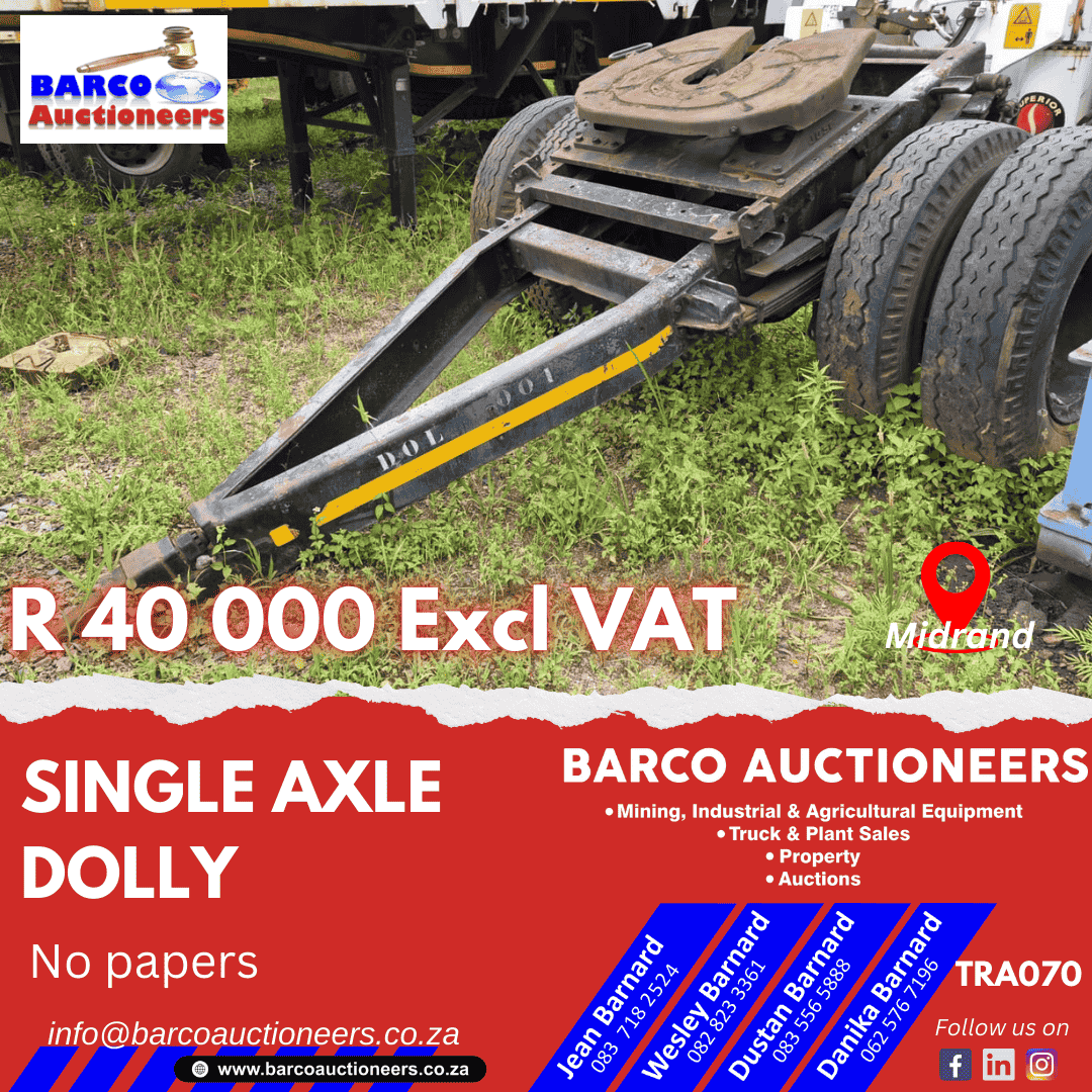 TRA070 Single axle dolly trailer