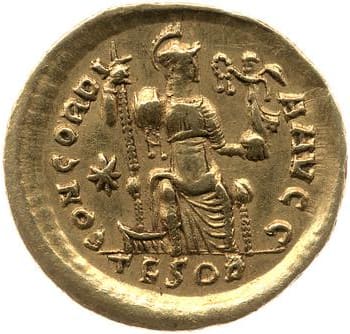 reverse of Theodosius II RIC X 357