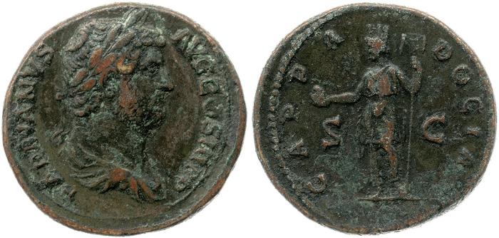 obverse of Hadrian RIC II 1643