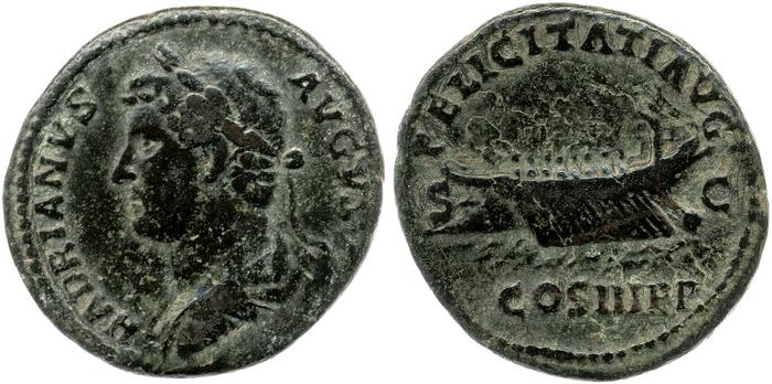 obverse of Hadrian RIC II 1308