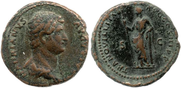obverse of Hadrian RIC II 1255