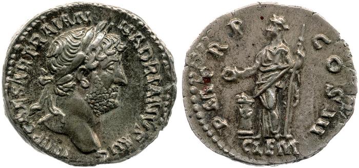 obverse of Hadrian RIC II 497-501