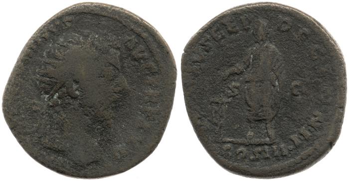 obverse of Marcus Aurelius RIC III 1018