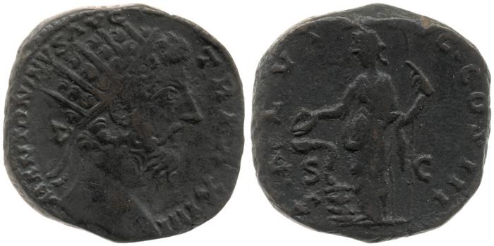 obverse of Marcus Aurelius RIC III 982