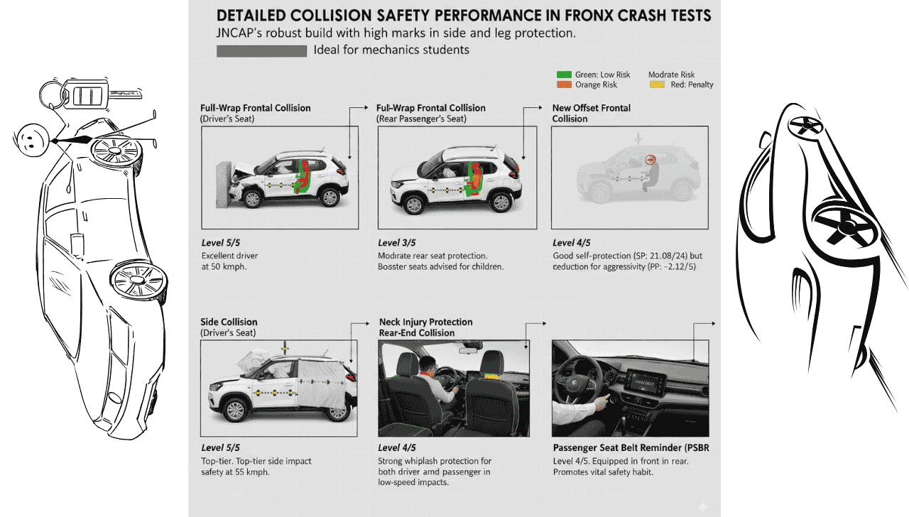 Collision Safety Performance in Fronx Crash Tests