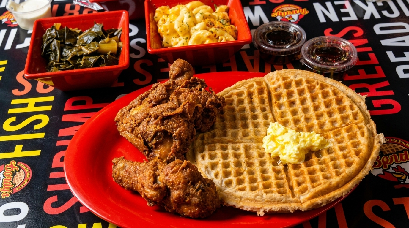 Chicken, Waffles, and Three Sides