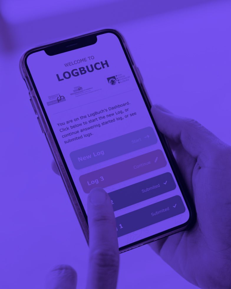 Phone showing the App Logbuch by Honeyfield