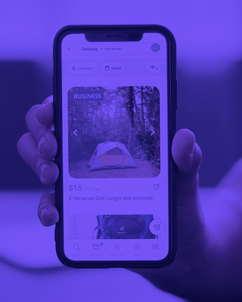 Phone shows the App NeedIt by Honeyfield