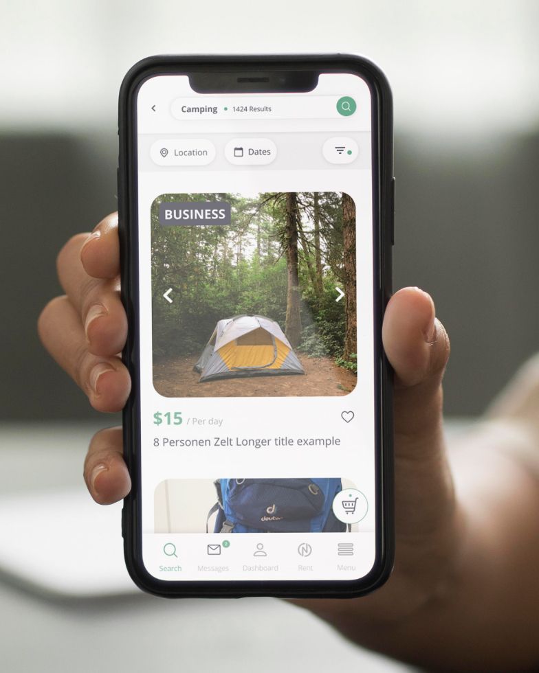 Phone shows the App NeedIt by Honeyfield