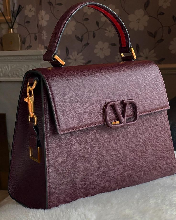 Sophisticated Burgundy Monogram Top-Handle Handbag