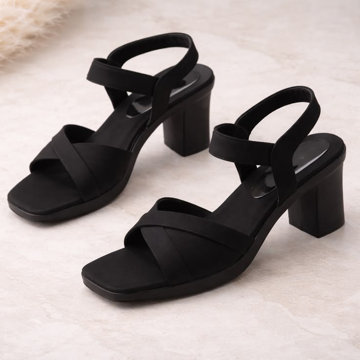 Square-Toe Chunky Block Heel Sandals