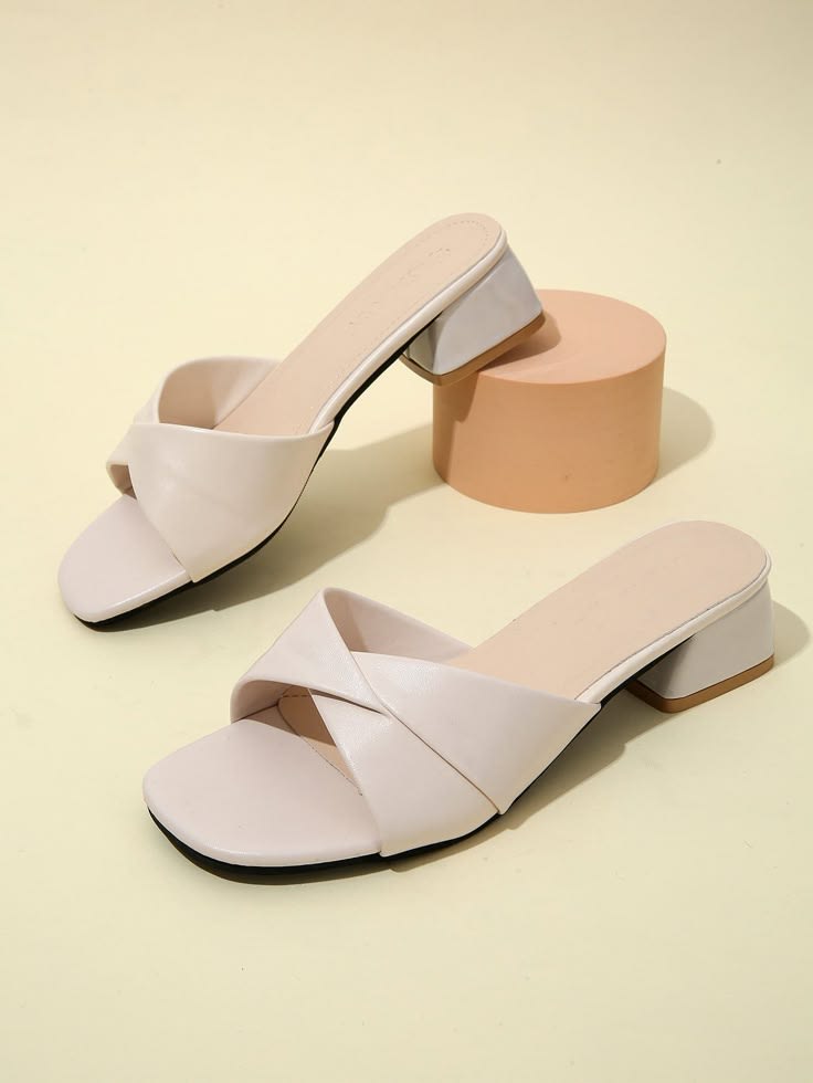 Beira Rio Crisscross Block Heel Mules