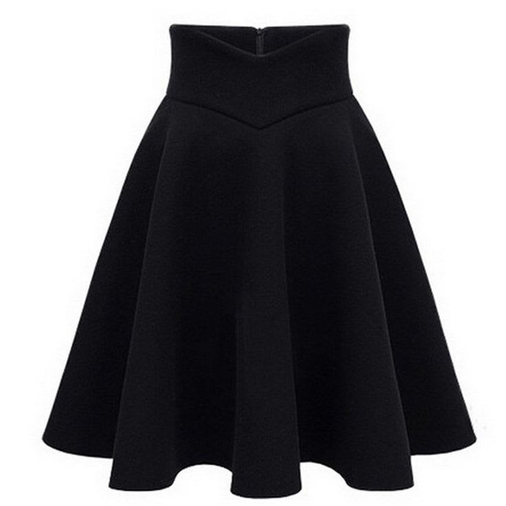 High-Waist V-Yoke Skater Skirt