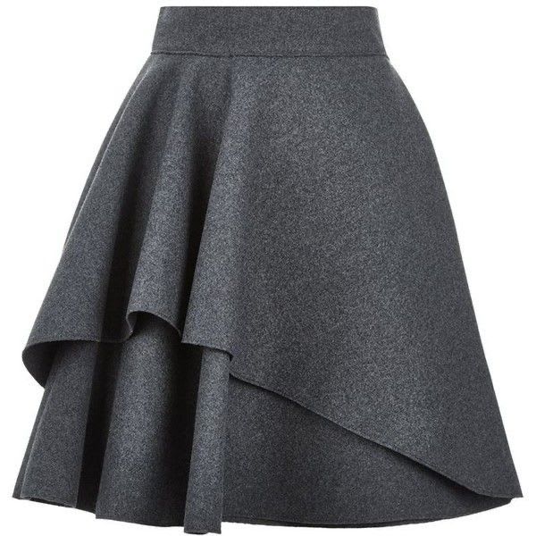 High-Waist Tiered Asymmetrical Skirt