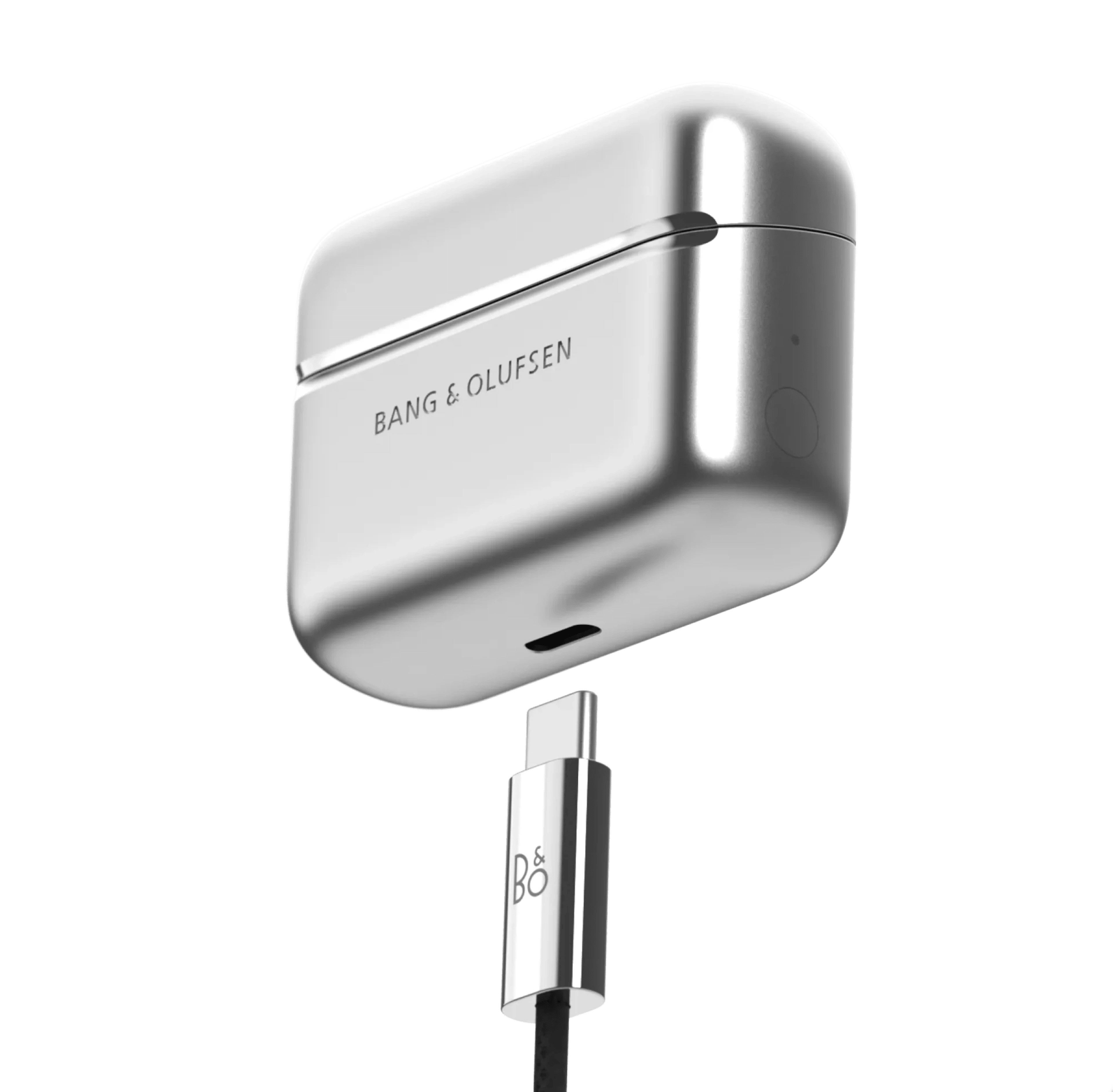 Super Hoodie aluminium charging case with the wire getting about to be attached