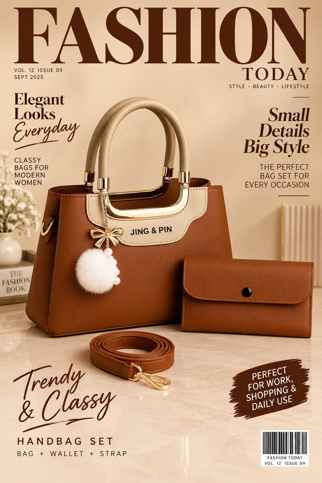 Rexine Top Handle Bag for Girls