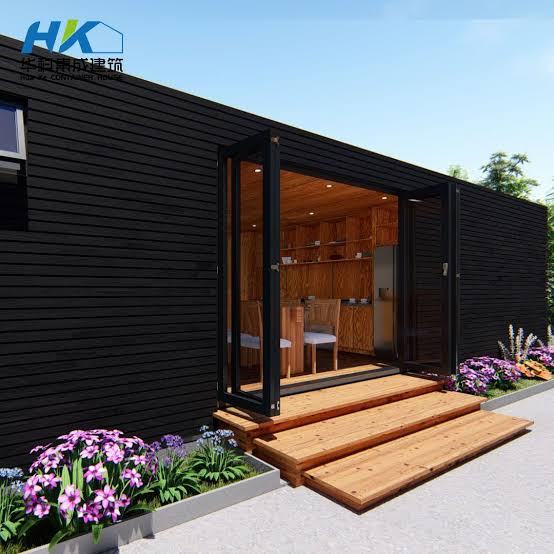 Modular home lifted into place during installation