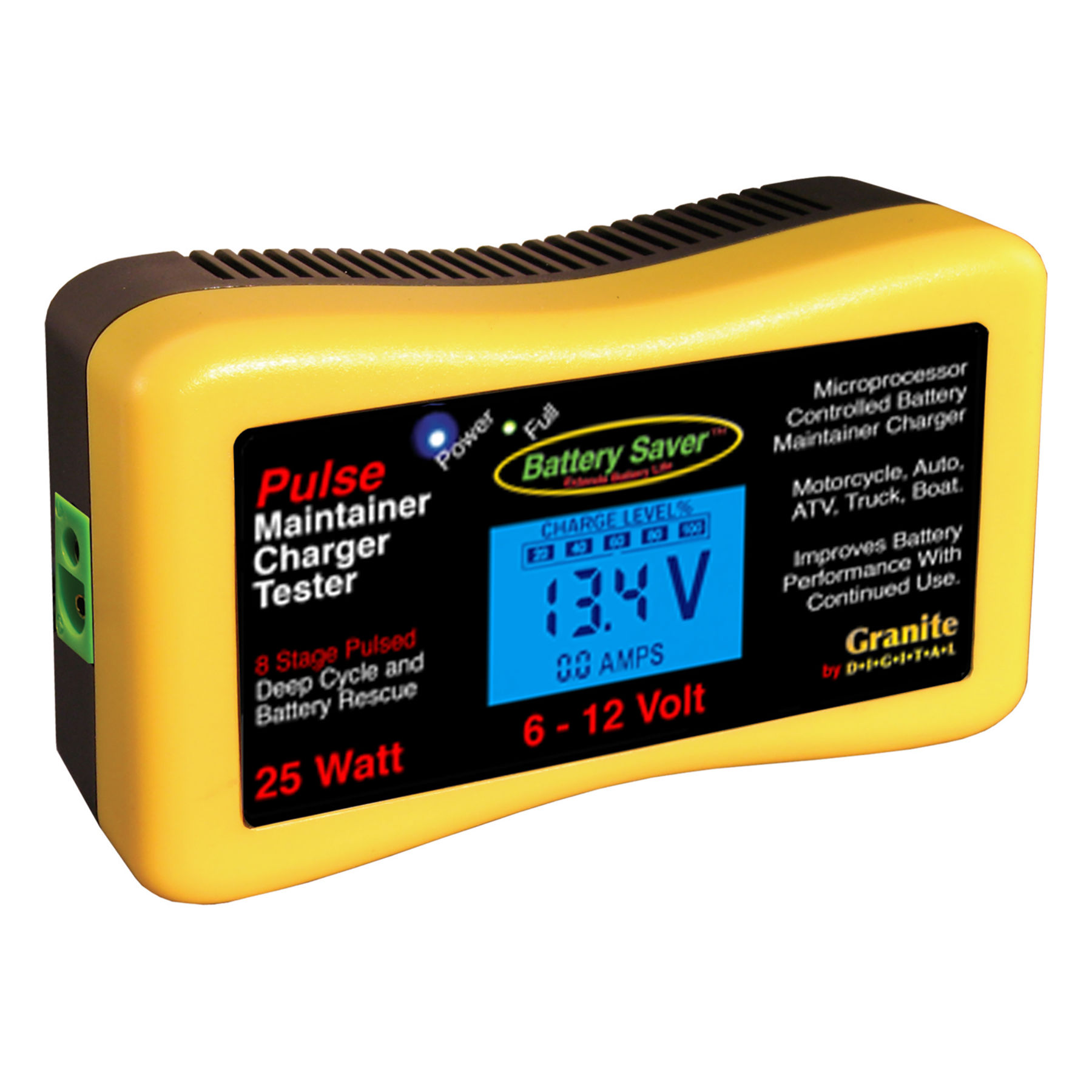 Battery Saver 6v 12v 25 Watt (2 Amps) Maintainer, Pulse Cleaner & Tester - 3015-LCD