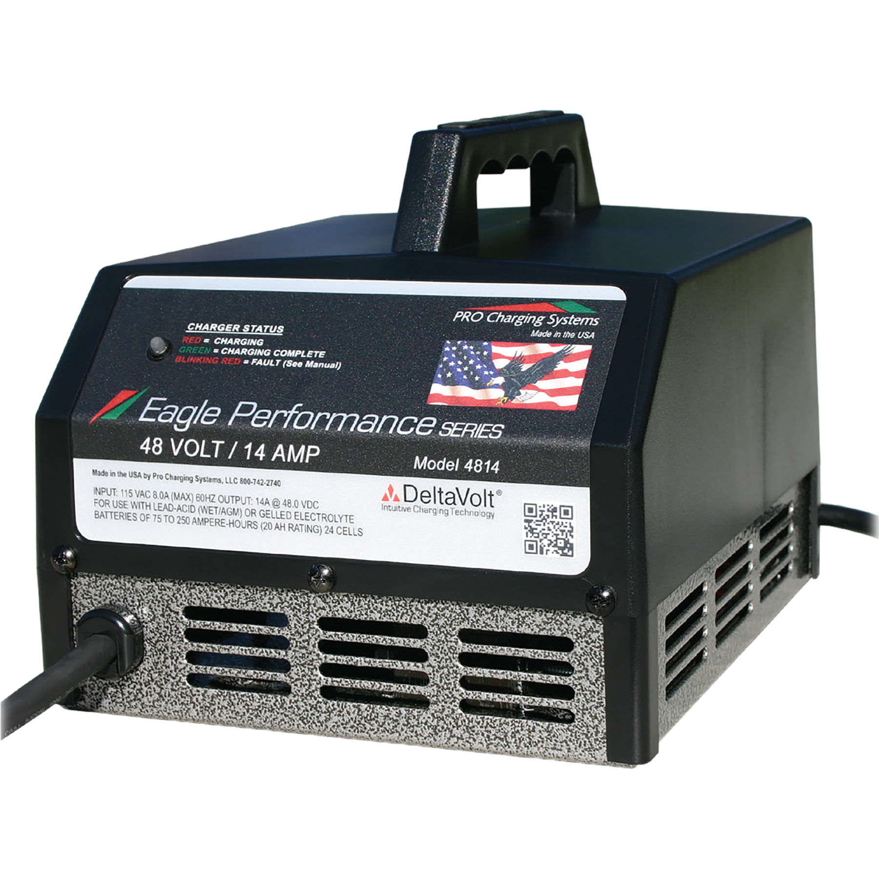 Eagle Performance Series 48v 14 Amp Golf Cart Charger with SB50 Grey