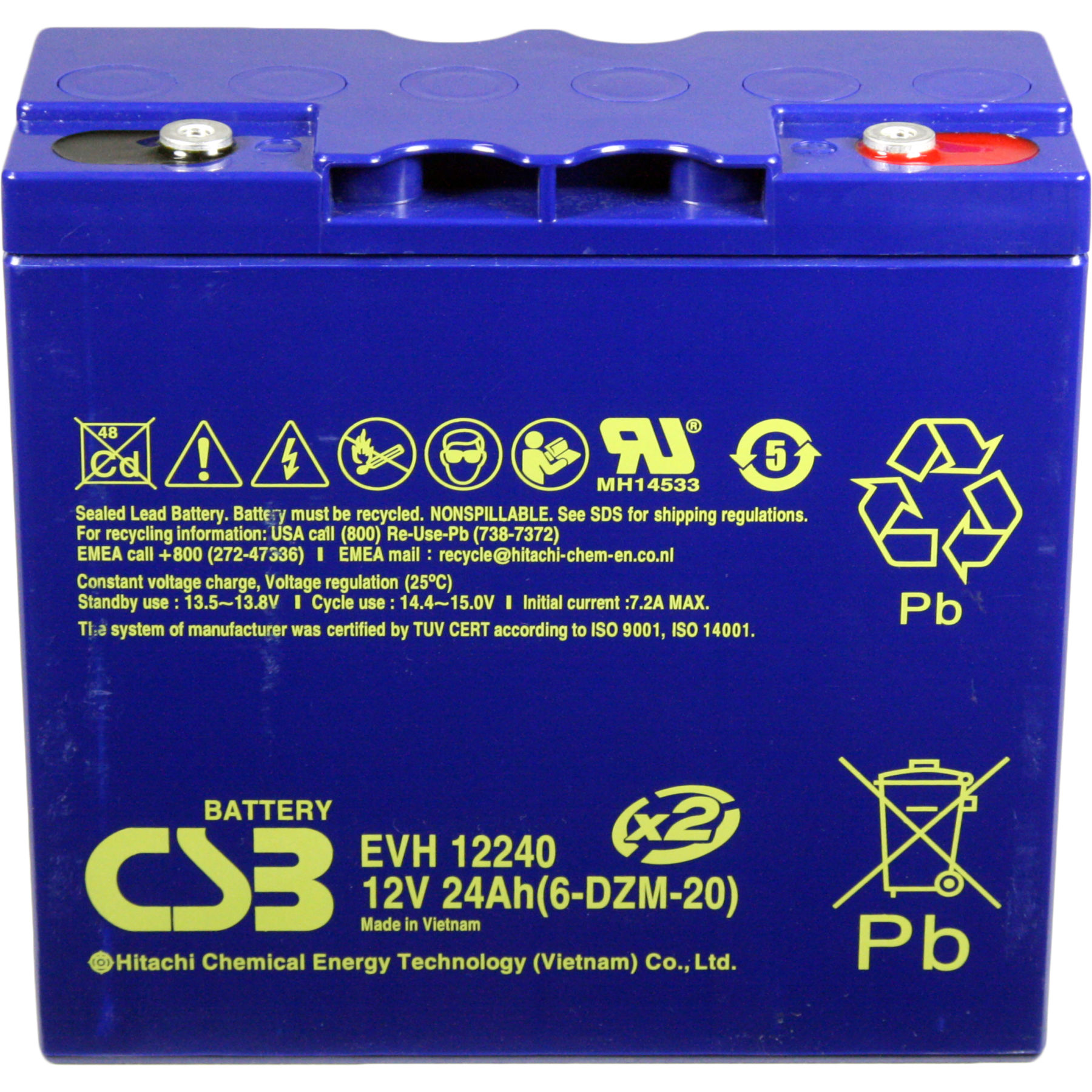 CSB Battery 12v 24 AH Deep Cycle Sealed Lead Acid AGM Battery