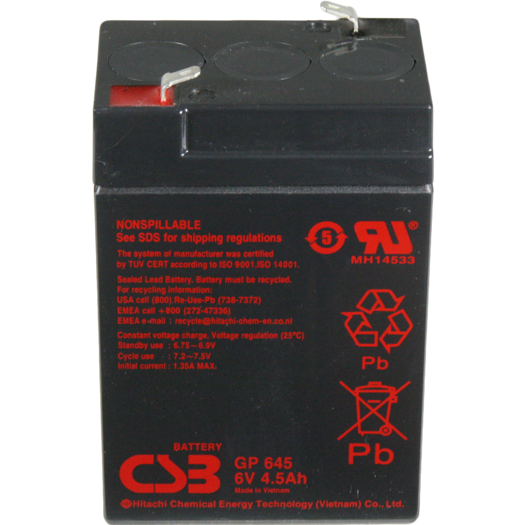 CSB Battery 6v 4.5 AH Deep Cycle Sealed Lead Acid Battery