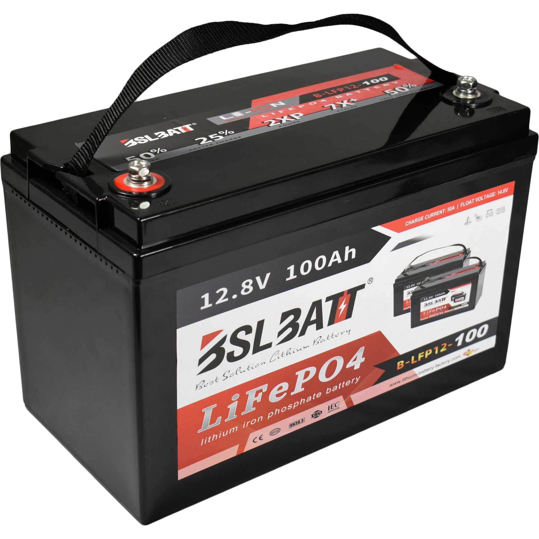 B-LFP12-100: BSLBATT 12.8v 100 AH 1280 Wh Deep Cycle Lithium LiFePO4 Battery