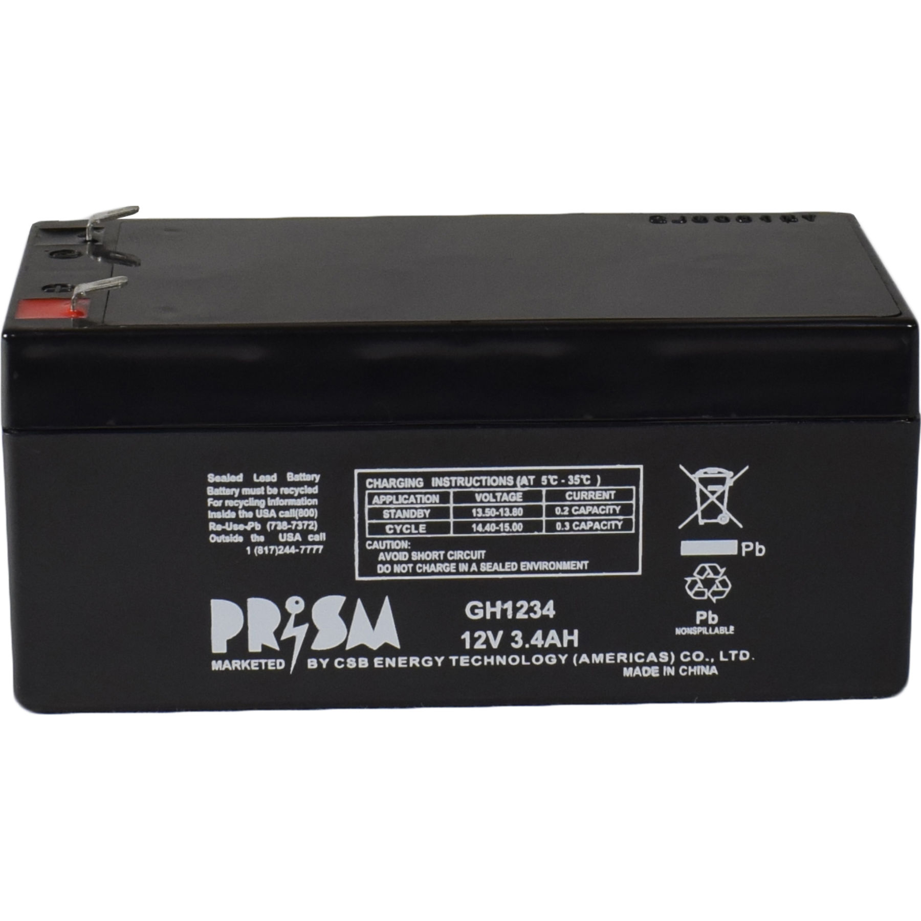 CSB Battery Prism 12v 3.4 AH Deep Cycle Sealed Lead Acid Battery