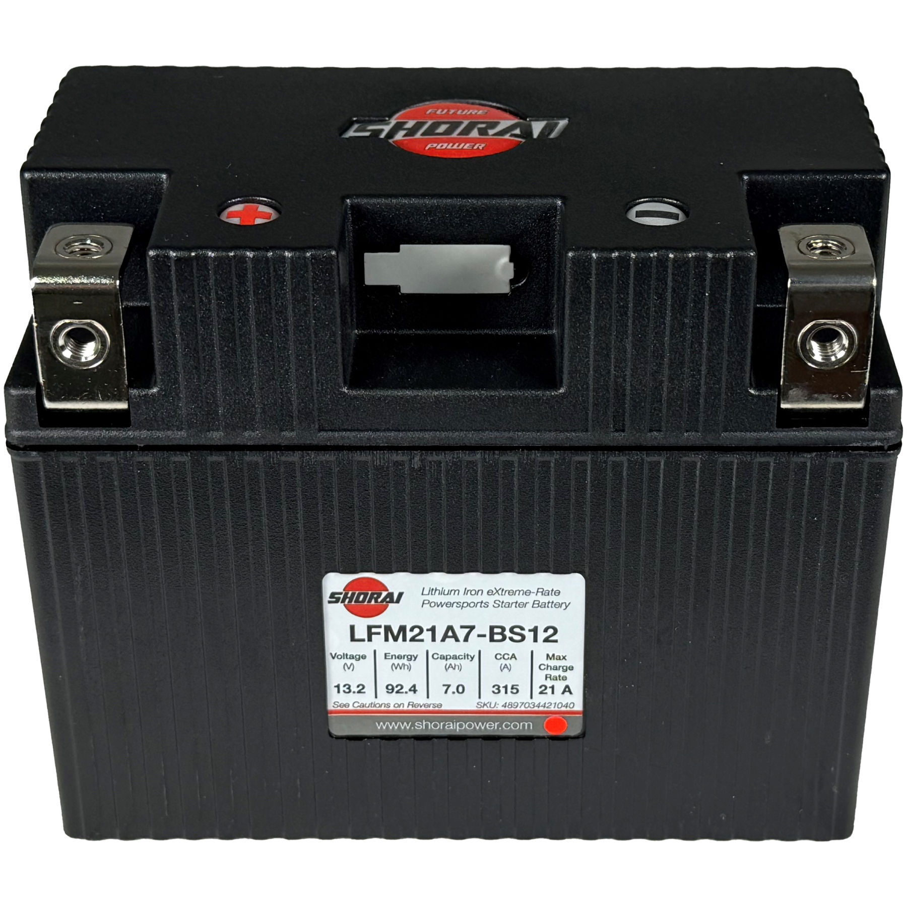Shorai LFM21A7-BS12 | 12v 315 CCA LiFePO4 Powersports Battery [+ -]
