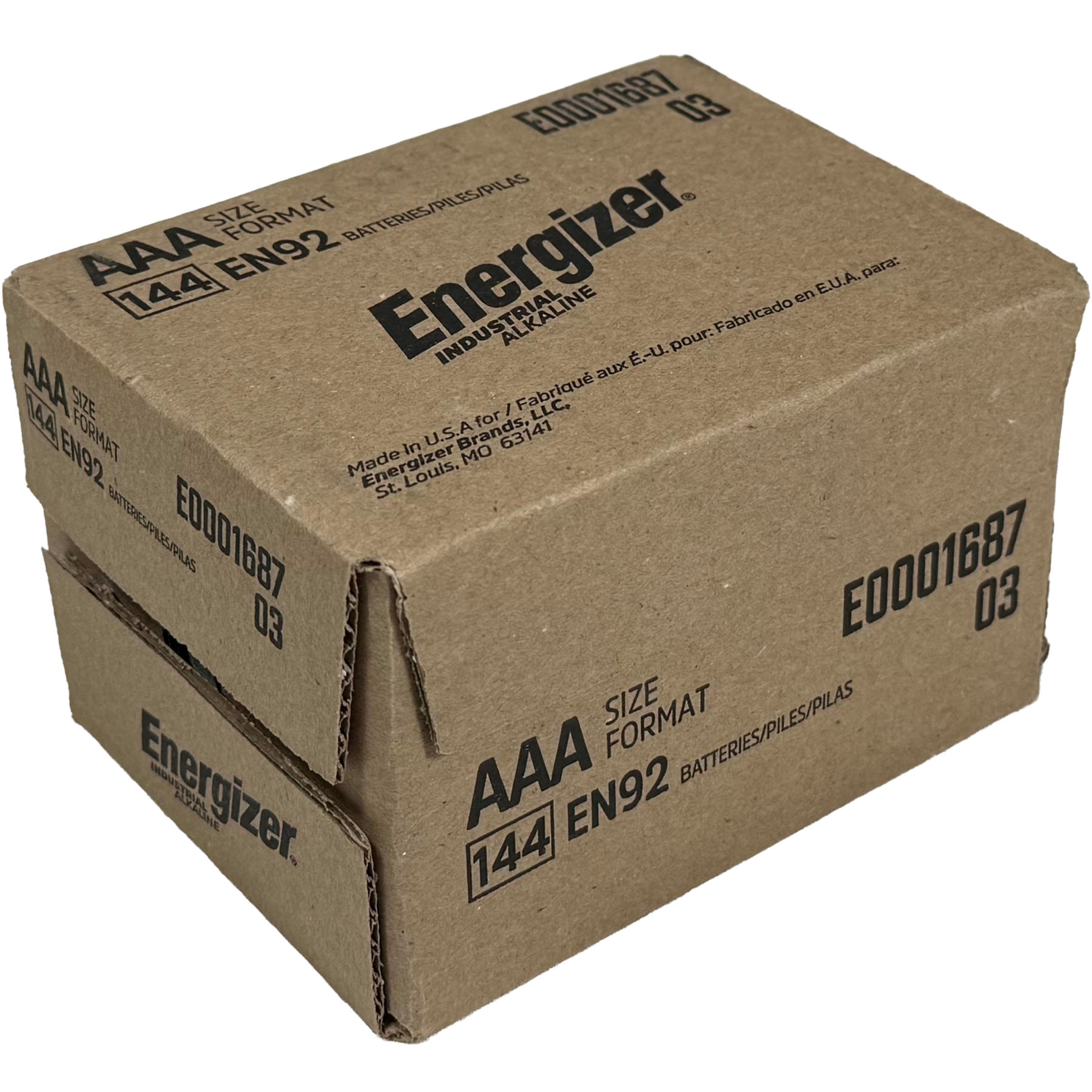 Energizer EN92-CASE: Energizer Industrial AAA Alkaline Battery Six 24-Packs