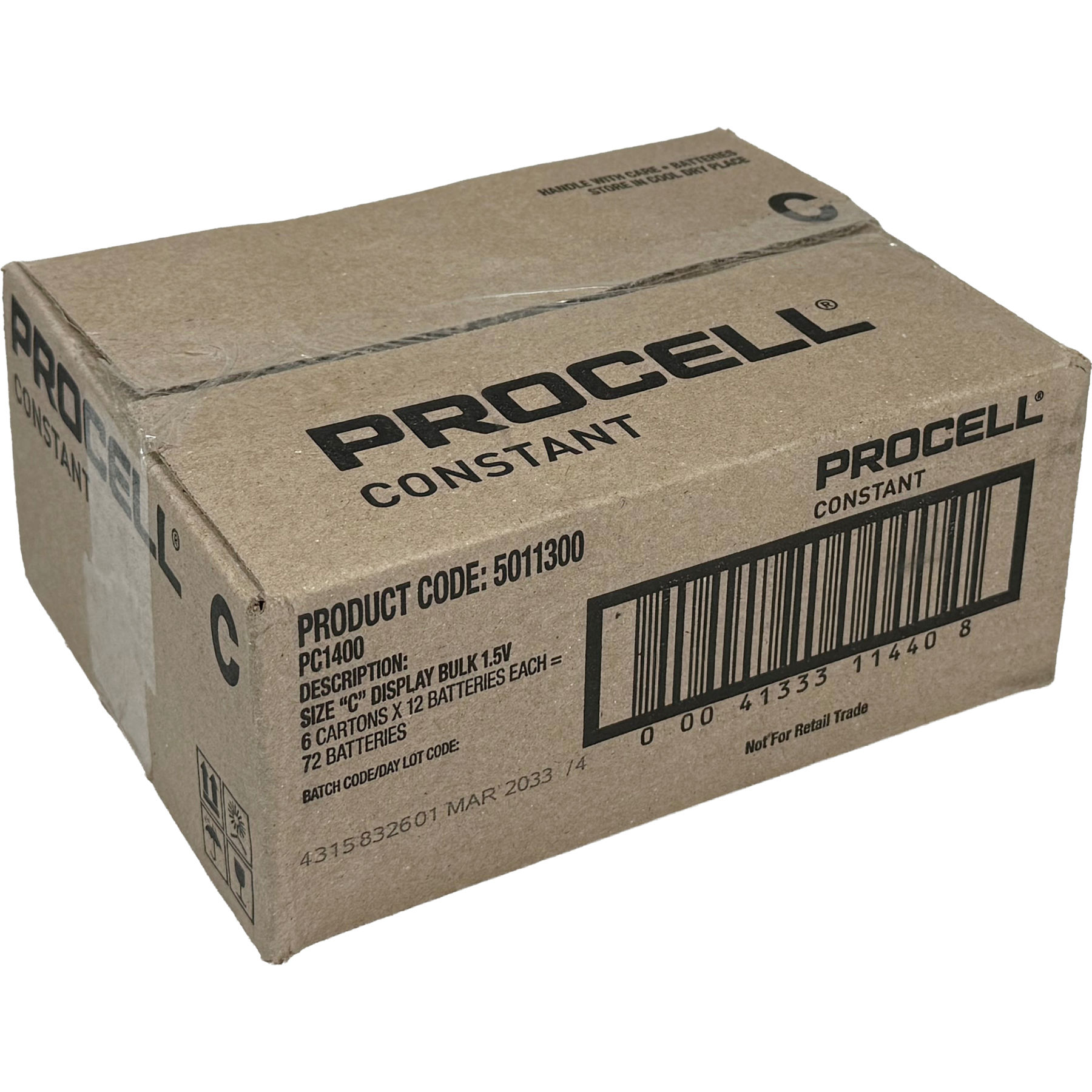Duracell Procell PC1400-CASE: C Professional Alkaline Battery Six 12-Packs