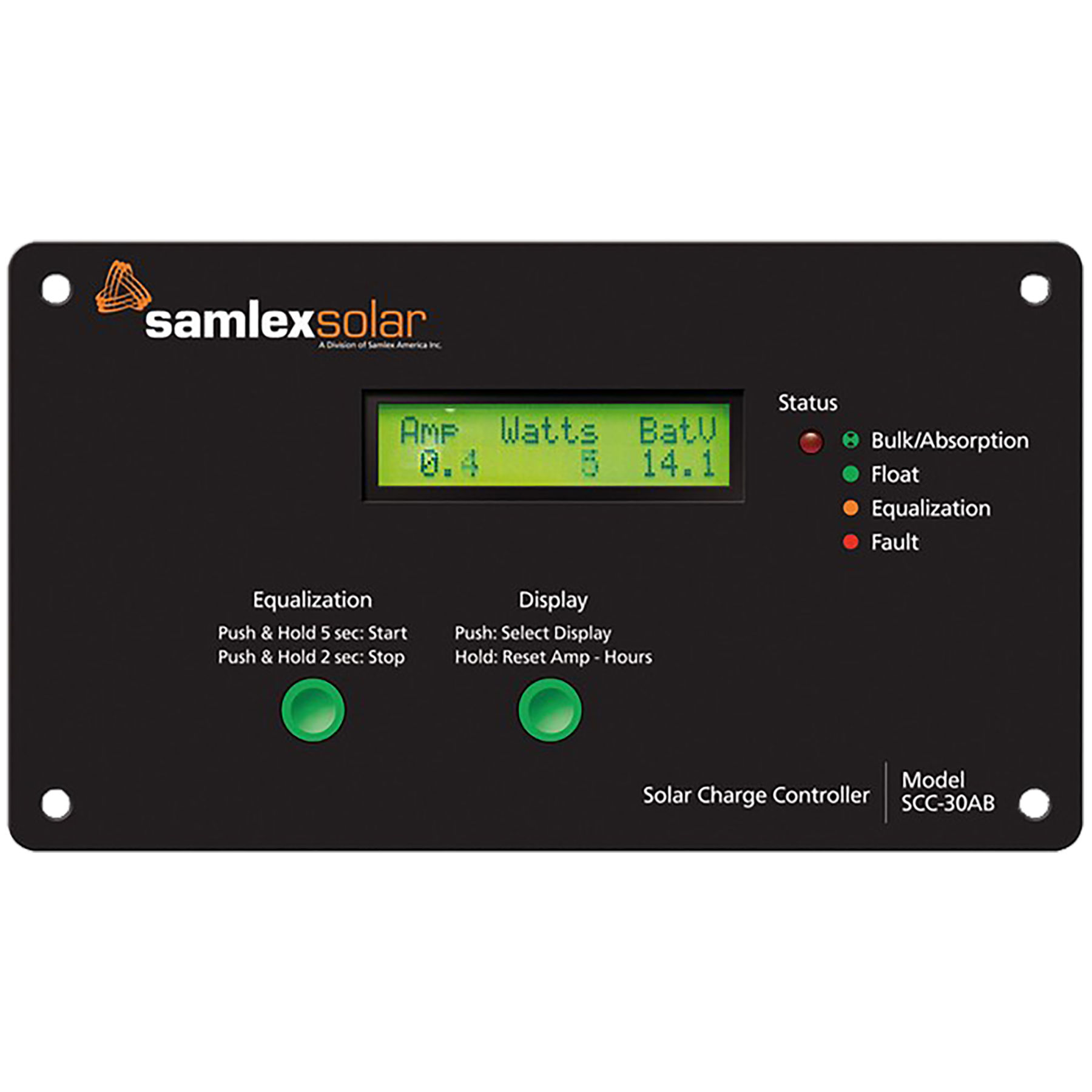 Samlex America 12v 24v 30 Amp Flush Mount Solar Charge Controller