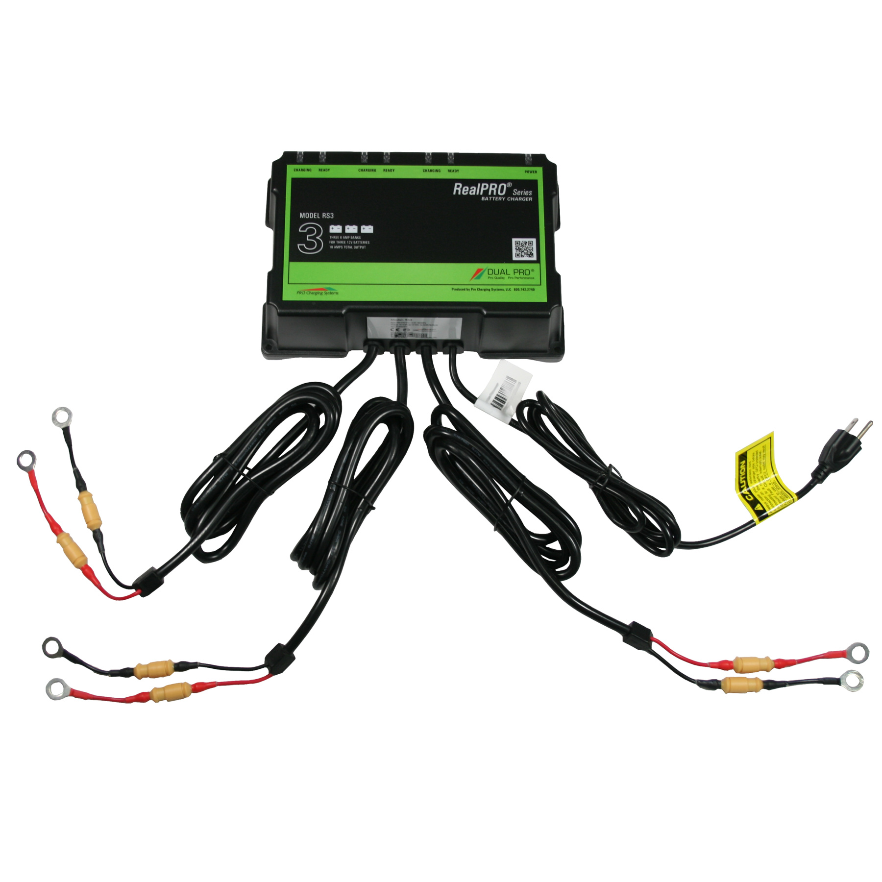 RS3 Dual Pro 12v 24v 36v 18 Amp RealPRO Series 3Bank Marine Charger