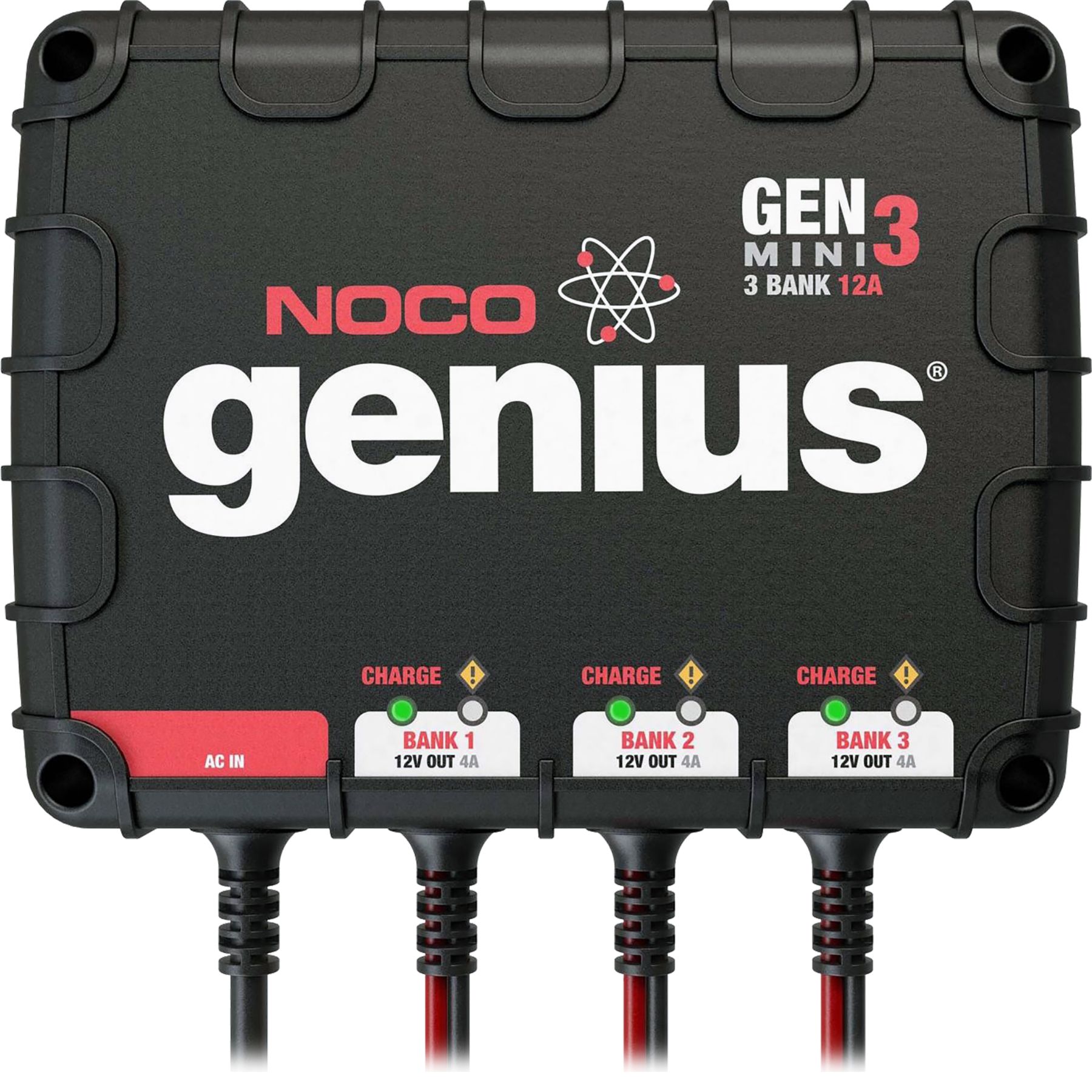 GENM3 NOCO Genius 12v 24v 36v 12 Amp 3 Bank Marine On Board Battery Charger