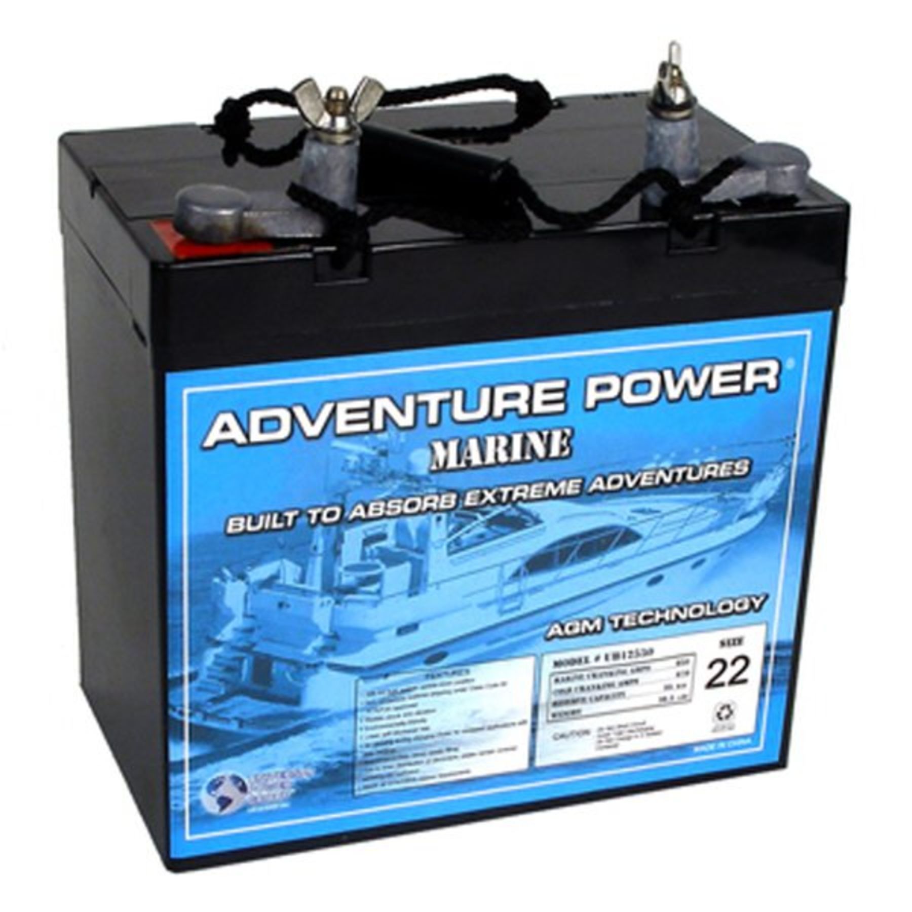 UB1255040600 Universal 12v 55 AH Dual Purpose AGM Battery