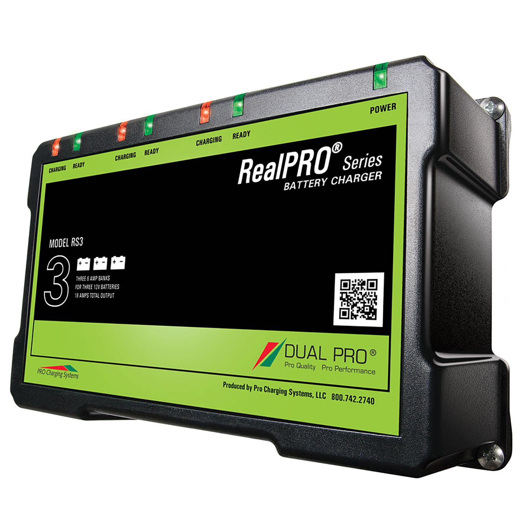 RS3 Dual Pro 12v 24v 36v 18 Amp RealPRO Series 3Bank Marine Charger