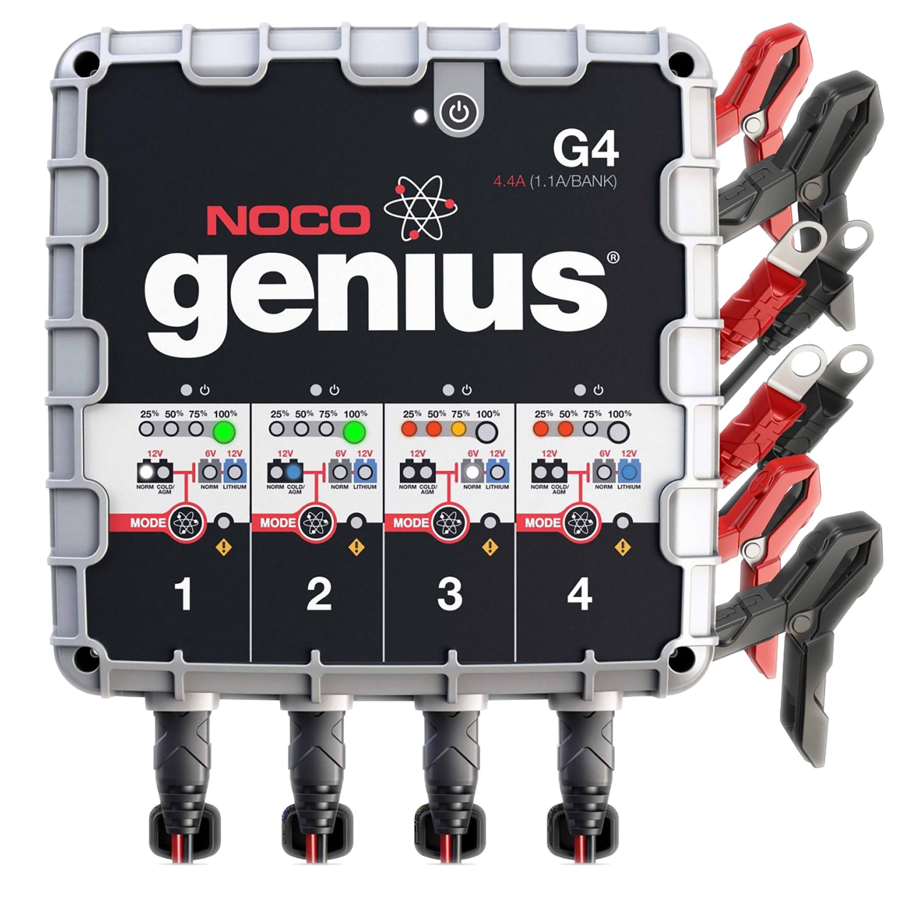 Noco Genius G4 4 Bank 1 1 Amps Per Bank 6 And 12 Volt Battery Charger