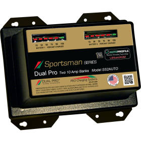Dual Pro SS2AUTO | Sportsman Series 20-Amp 2-Bank (2) 12v 10A Banks Lithium/AGM Marine Charger