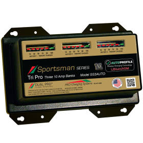 Dual Pro SS3AUTO | Sportsman Series 30-Amp 3-Bank (3) 12v 10A Banks Lithium/AGM Marine Charger