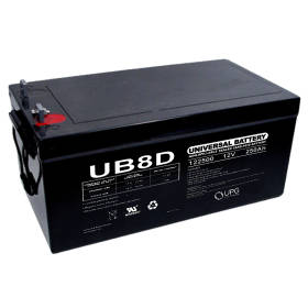 Universal Battery UB8D | 12v 250 AH Deep Cycle Sealed AGM Marine and RV Battery