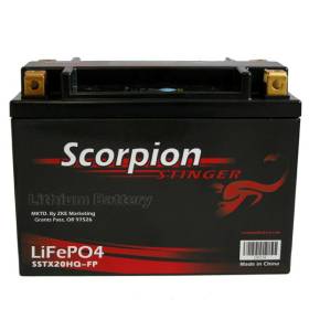 Scorpion Stinger SSTX20HQ-FP Lithium Motorcycle Battery - 12v 525 CCA Lithium LiFePO4 Battery
