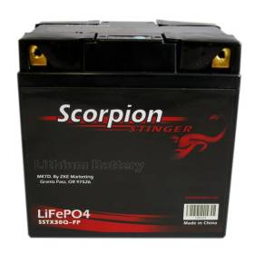 Scorpion Stinger SSTX30Q-FP Lithium Motorcycle Battery - 12v 540 CCA Lithium LiFePO4 Battery