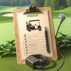 Picture of a charger and a checklist.