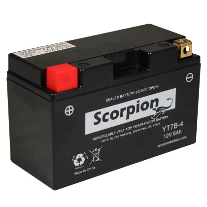 Yt7b 4 Battery Scorpion 12 Volt Motorcycle Batteries