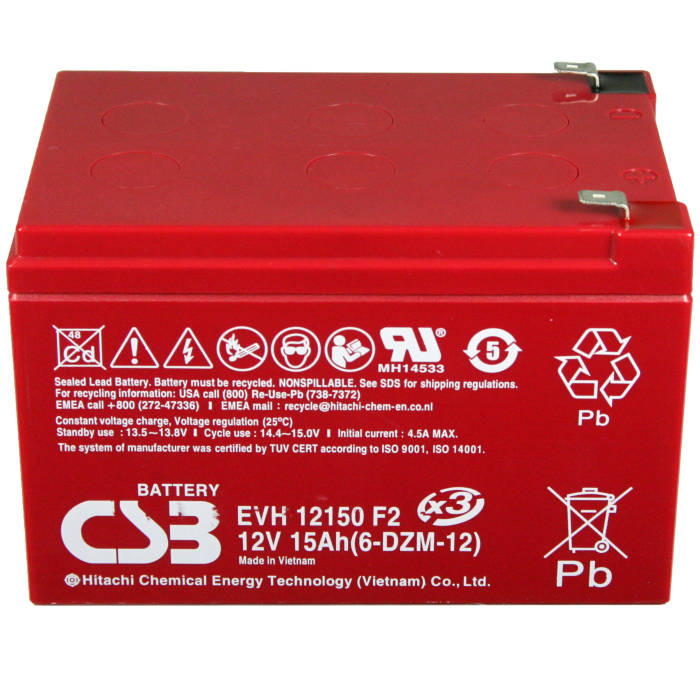 CSB Battery EVH12150 F2 12v 15 AH Sealed Lead Acid Battery